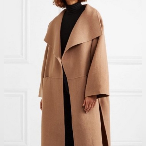 Toteme Tan Chic Feminine Quiet Luxury Cashmere Workcore Long OverCoat Size XS - Picture 1 of 14